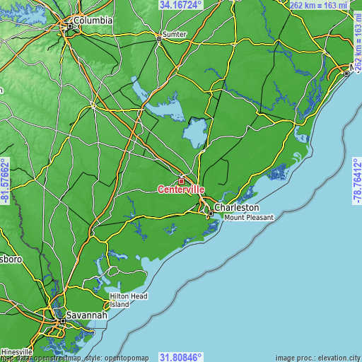 Topographic map of Centerville