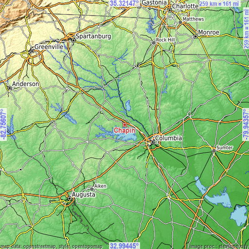 Topographic map of Chapin