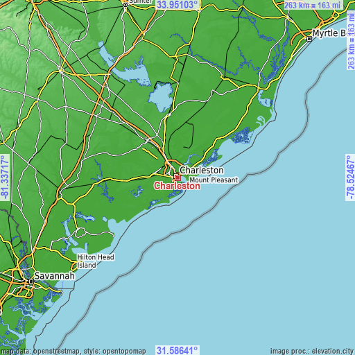 Topographic map of Charleston