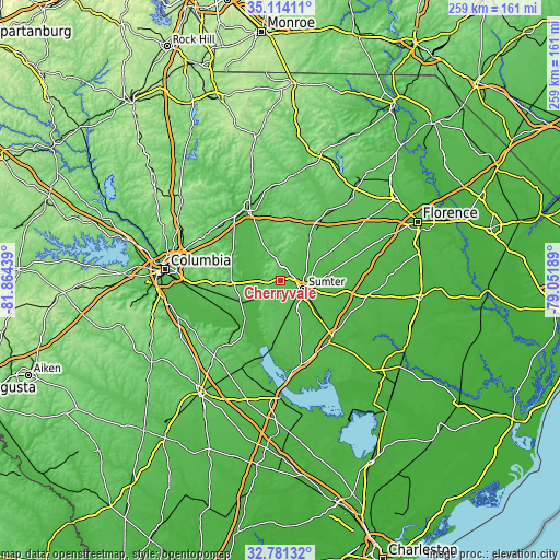 Topographic map of Cherryvale