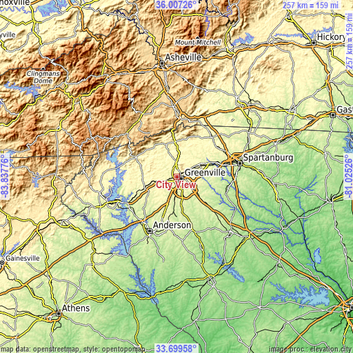 Topographic map of City View