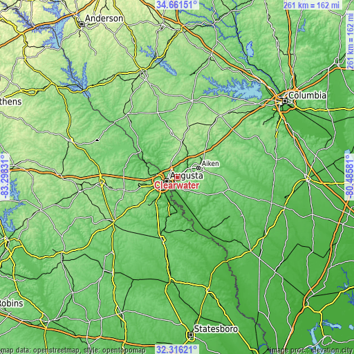 Topographic map of Clearwater