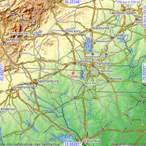 Topographic map of Clover