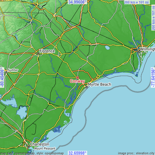 Topographic map of Conway