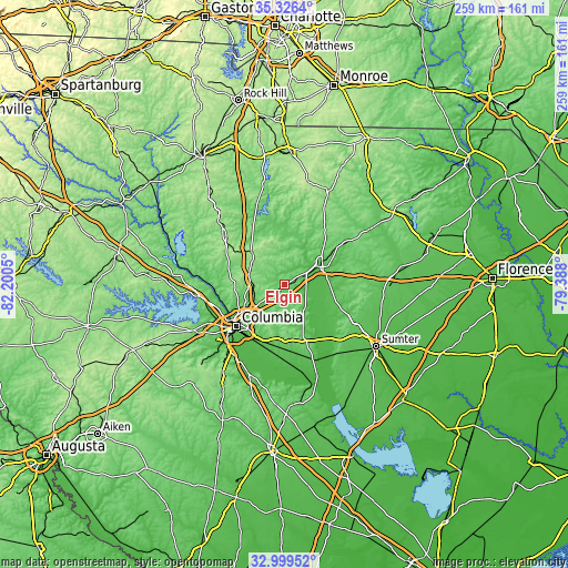 Topographic map of Elgin