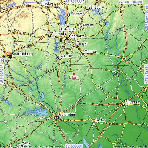 Topographic map of Elgin