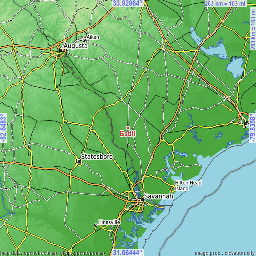 Topographic map of Estill