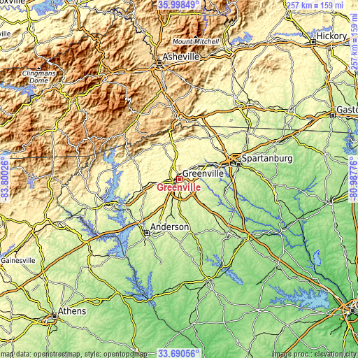 Topographic map of Greenville