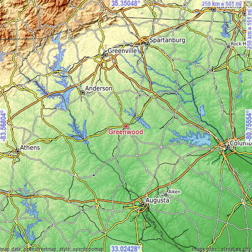 Topographic map of Greenwood