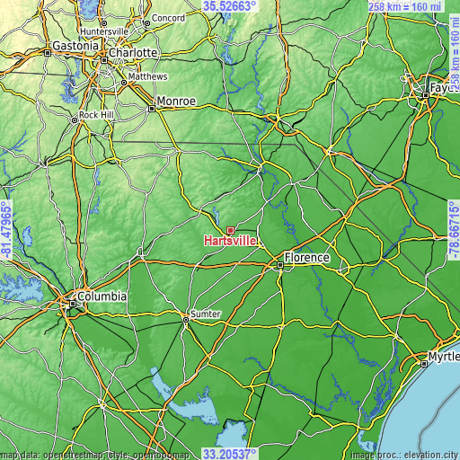 Topographic map of Hartsville