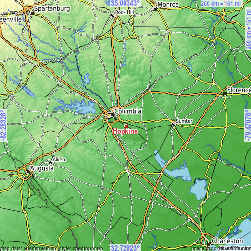 Topographic map of Hopkins