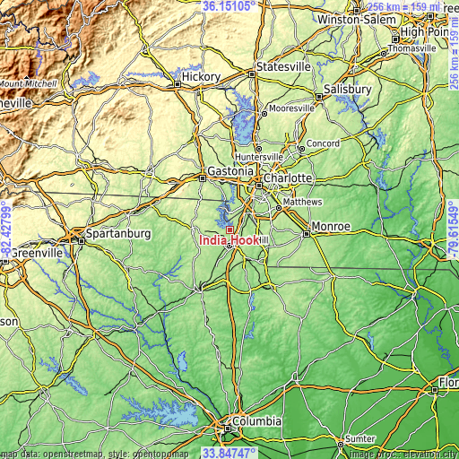 Topographic map of India Hook