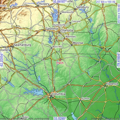 Topographic map of Irwin