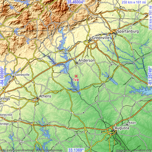 Topographic map of Iva