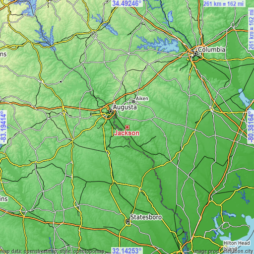 Topographic map of Jackson