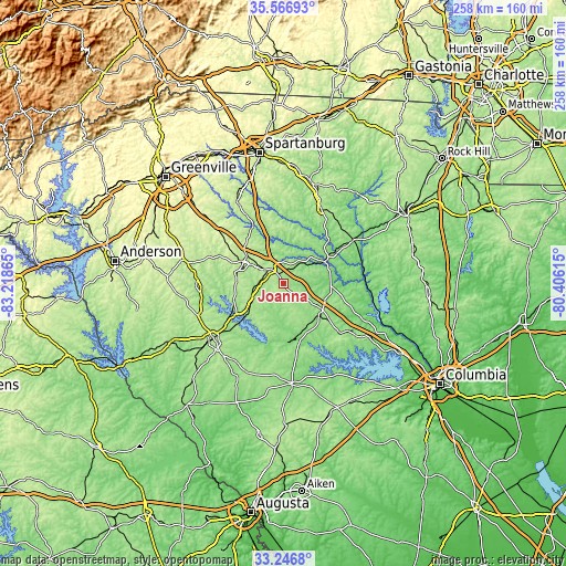 Topographic map of Joanna