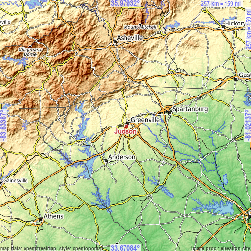 Topographic map of Judson