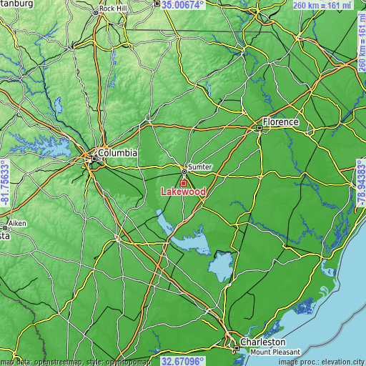 Topographic map of Lakewood