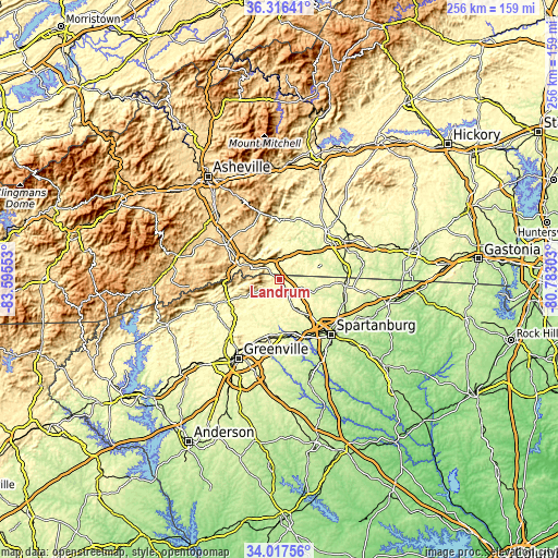 Topographic map of Landrum