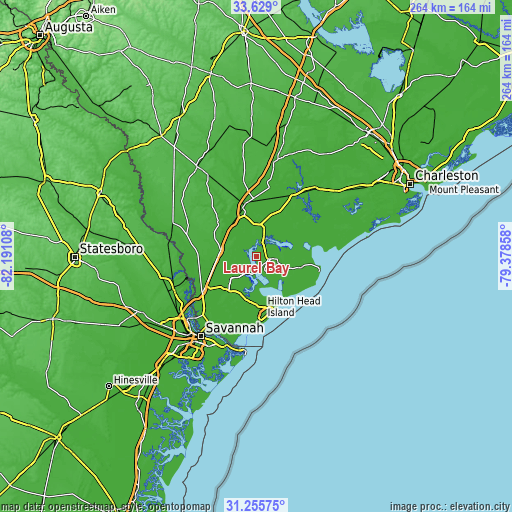 Topographic map of Laurel Bay