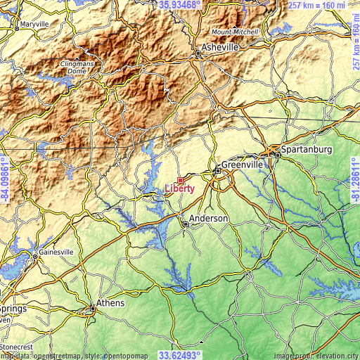 Topographic map of Liberty