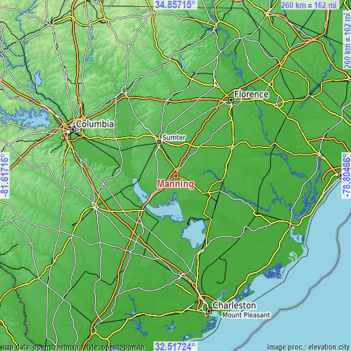 Topographic map of Manning