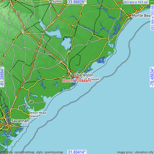 Topographic map of Mount Pleasant