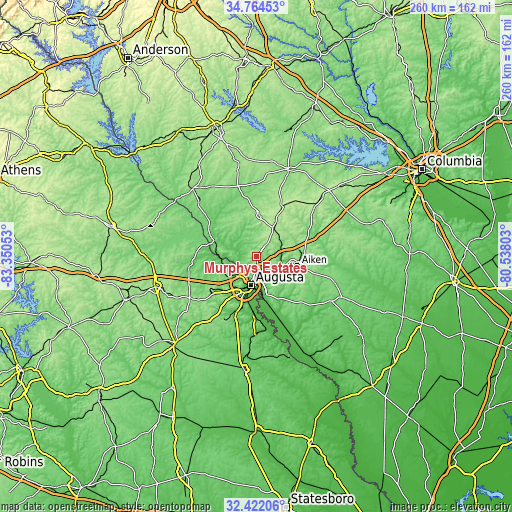 Topographic map of Murphys Estates