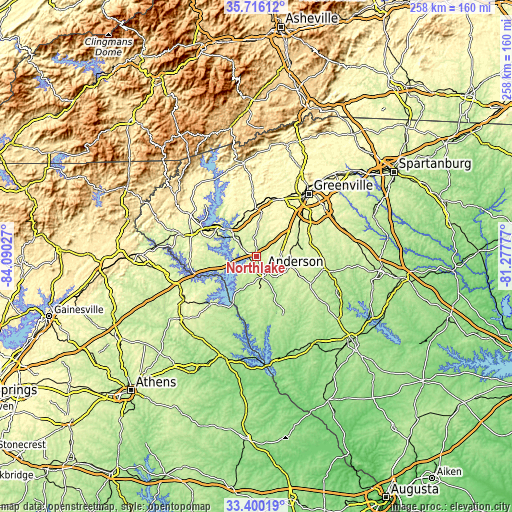 Topographic map of Northlake