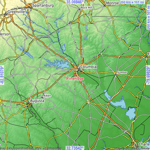 Topographic map of Pineridge