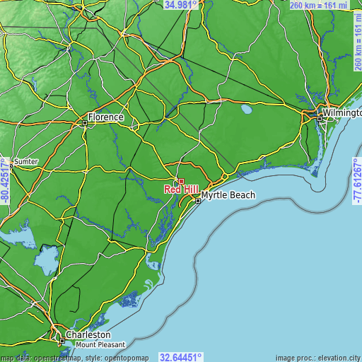 Topographic map of Red Hill