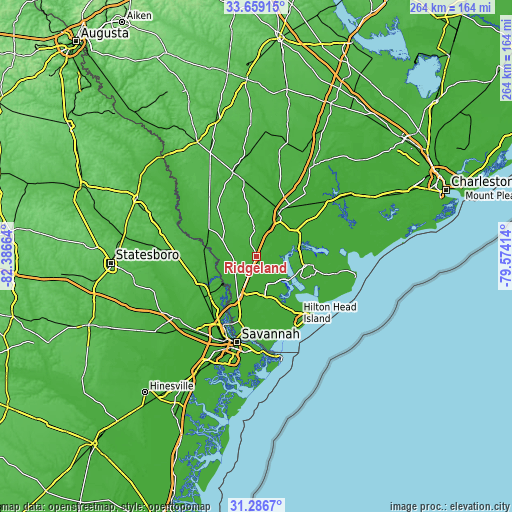 Topographic map of Ridgeland