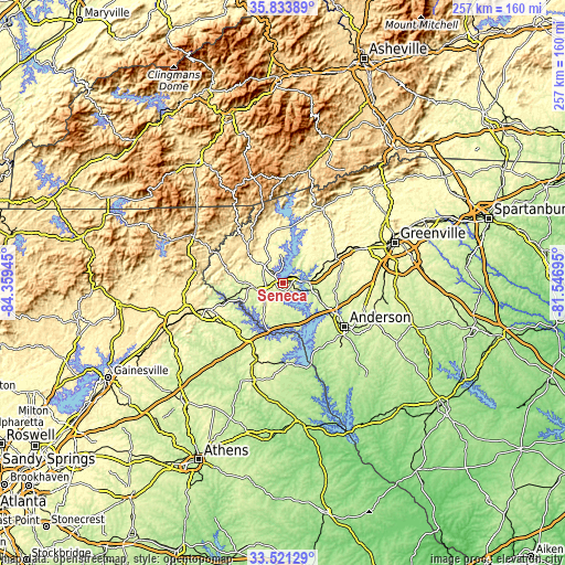 Topographic map of Seneca