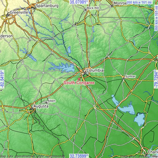 Topographic map of South Congaree