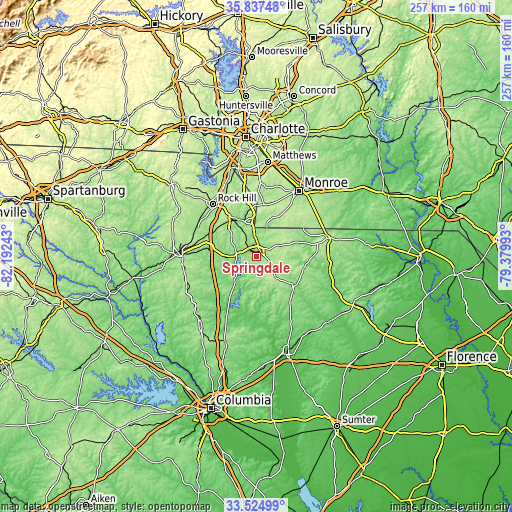 Topographic map of Springdale