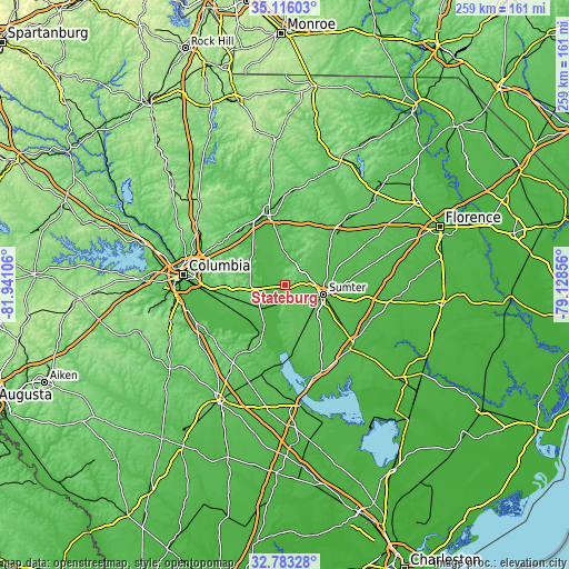 Topographic map of Stateburg