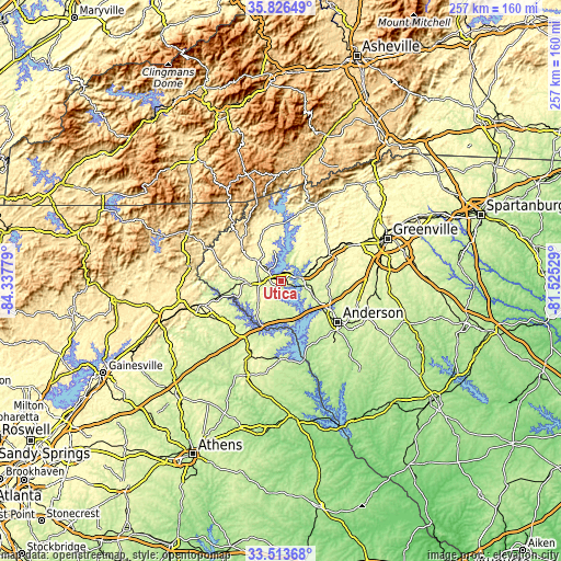 Topographic map of Utica