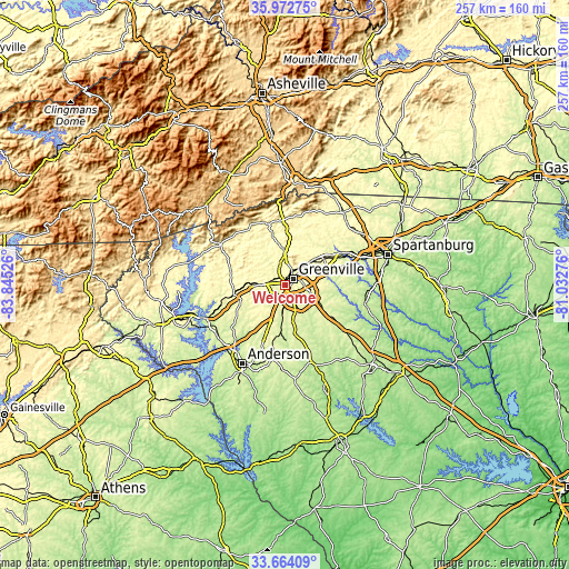 Topographic map of Welcome