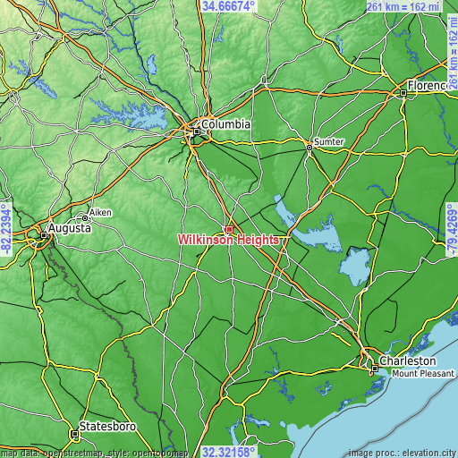 Topographic map of Wilkinson Heights