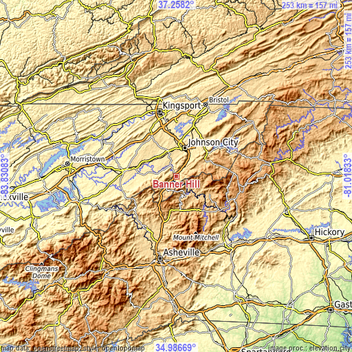 Topographic map of Banner Hill