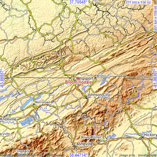 Topographic map of Bloomingdale