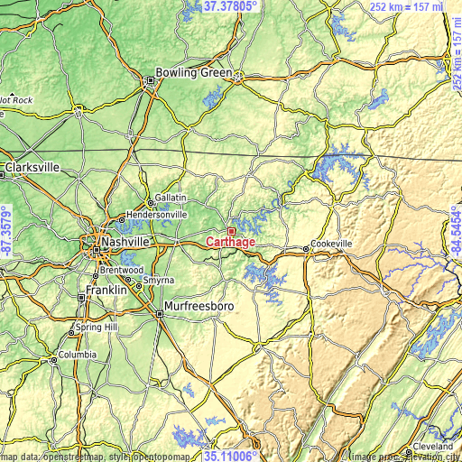 Topographic map of Carthage