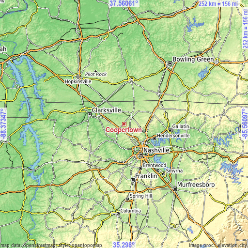 Topographic map of Coopertown