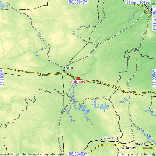 Topographic map of Zubtsov