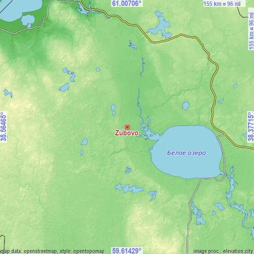 Topographic map of Zubovo