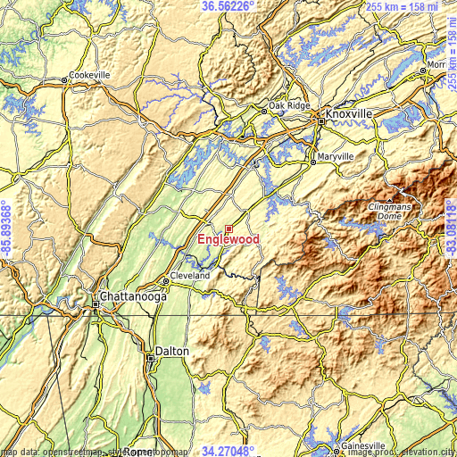 Topographic map of Englewood