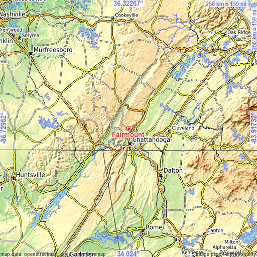 Topographic map of Fairmount