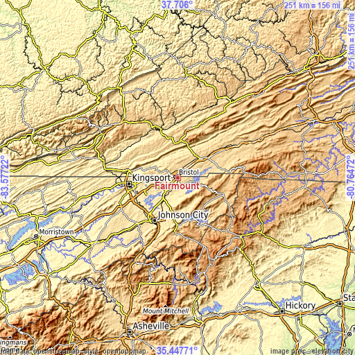 Topographic map of Fairmount