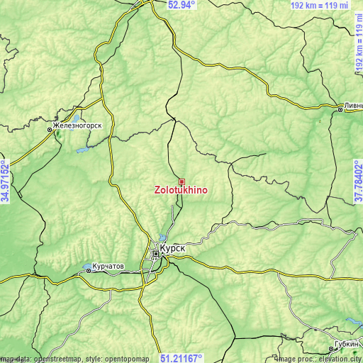 Topographic map of Zolotukhino