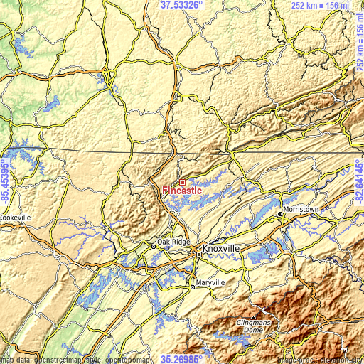 Topographic map of Fincastle